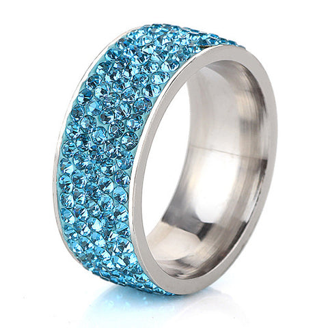 Crystal Lined Stainless Steel Ring - Glam Up Accessories