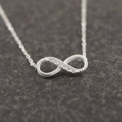 Silver Infinity Crystal Pendant Necklace - Glam Up Accessories