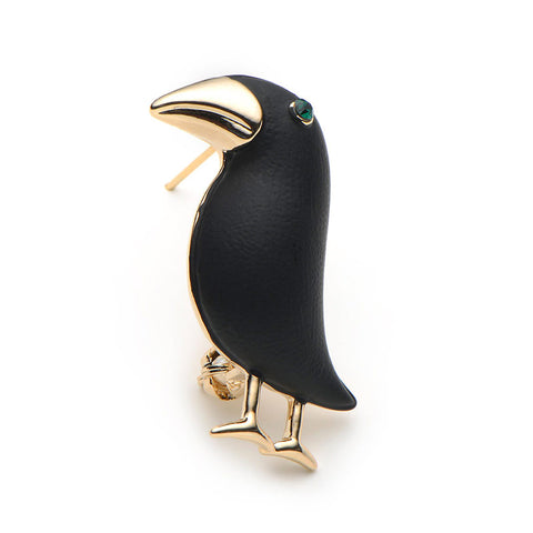 Enamel Crow Brooch - Glam Up Accessories