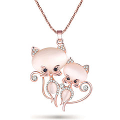 London Cat Pendant Crystal Necklace - Glam Up Accessories