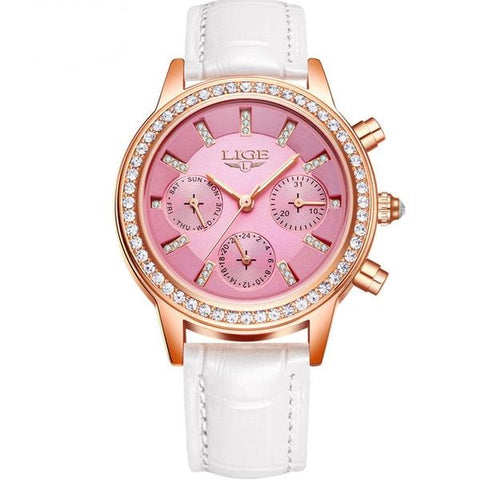 Luxury Designer Leather Quartz Clock Watch - Glam Up Accessories