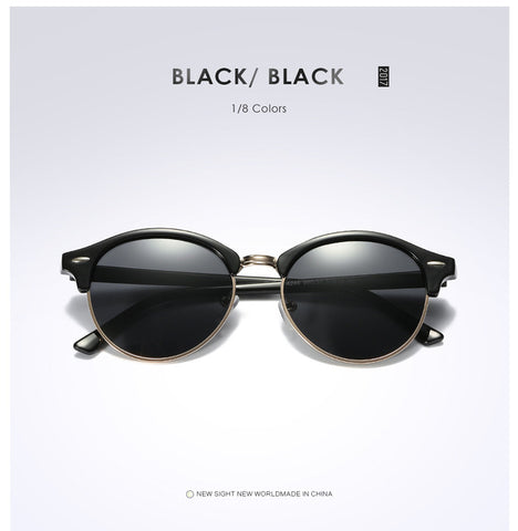 Polarized Semi Rimless Round Sunglasses - Glam Up Accessories