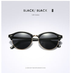 Polarized Semi Rimless Round Sunglasses