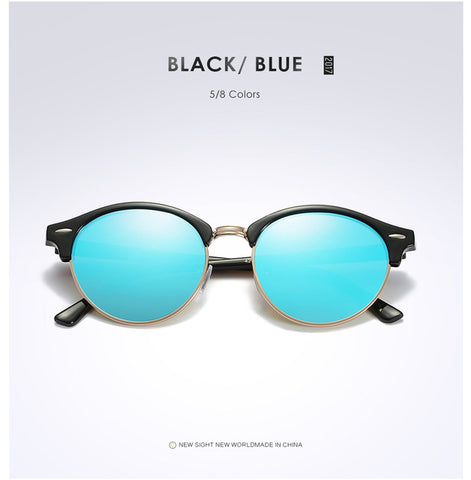 Polarized Semi Rimless Round Sunglasses - Glam Up Accessories