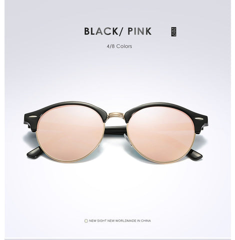 Polarized Semi Rimless Round Sunglasses - Glam Up Accessories