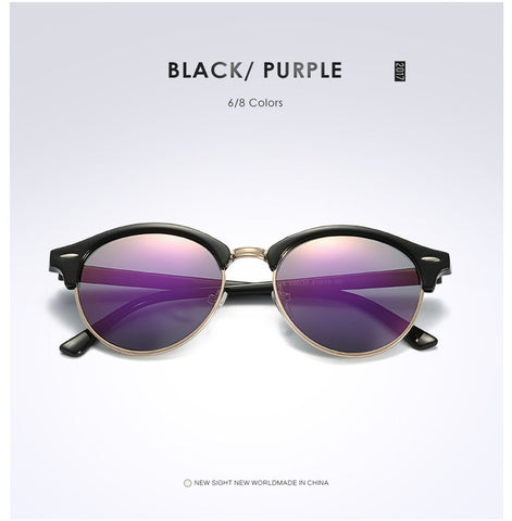 Polarized Semi Rimless Round Sunglasses - Glam Up Accessories