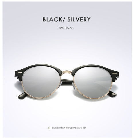 Polarized Semi Rimless Round Sunglasses - Glam Up Accessories