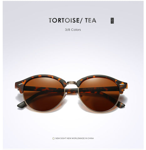 Polarized Semi Rimless Round Sunglasses - Glam Up Accessories