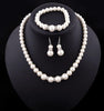 Image of Classic Imitation Pearl Necklace, Bracelet & Earrings Set - Glam Up Accessories