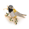 Image of Rhinestone Enamel Oriole Bird Brooch - Glam Up Accessories