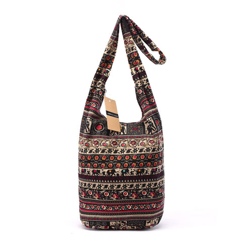 Bohemian Style Elephant Print Shoulder Bag - Glam Up Accessories