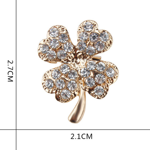 Lucky Four Leaf Clover Brooch - Glam Up Accessories