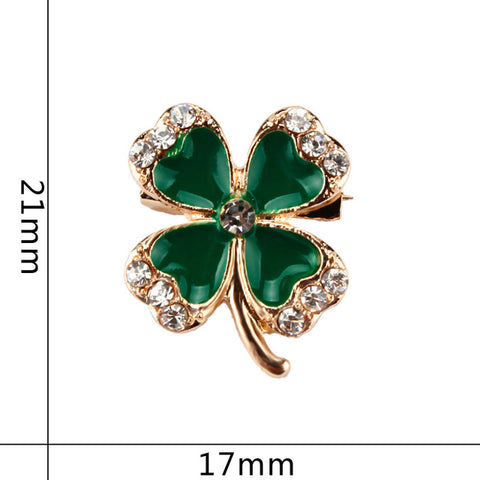 Lucky Four Leaf Clover Brooch - Glam Up Accessories