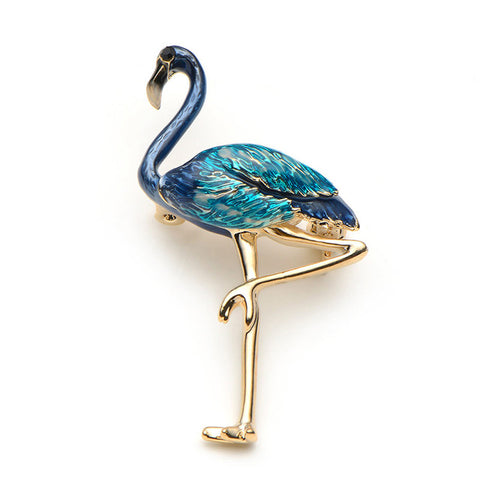 Enamel Flamingo Bird Brooch - Glam Up Accessories