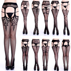 Sexy Black Hollow Tights - Glam Up Accessories