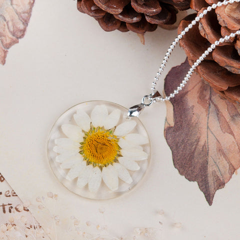 Handmade Encased Dried Flower Necklace - Glam Up Accessories