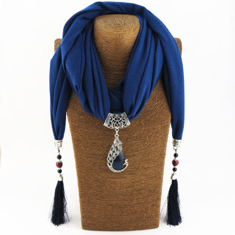 Bohemian Pendant Scarf Necklace with Tassles - Glam Up Accessories