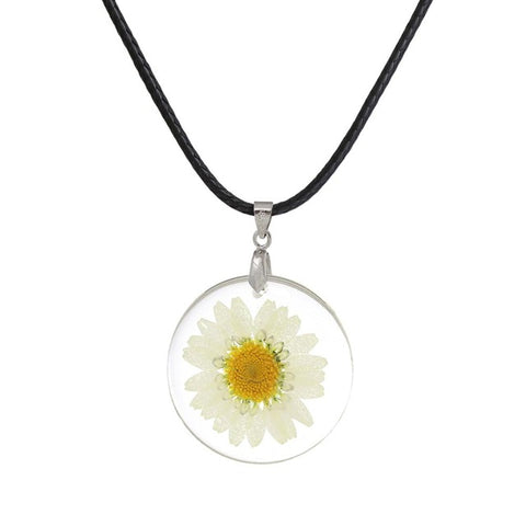 Handmade Encased Dried Flower Necklace - Glam Up Accessories