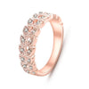 Image of Quality Rose Gold Ring with Crystal Studded Leaf Design - Glam Up Accessories