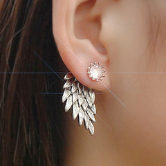 Angel Wings Crystal Stud Earrings - Glam Up Accessories