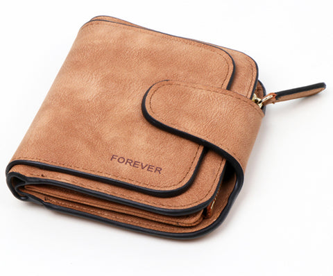 Elegant Faux Leather Tri-fold Clutch Purse - Glam Up Accessories