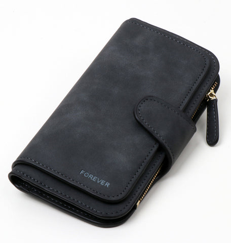 Elegant Faux Leather Tri-fold Clutch Purse - Glam Up Accessories