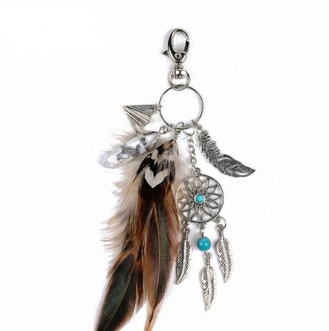 Natural Stone Dream-catcher Charms Key Chain - Glam Up Accessories