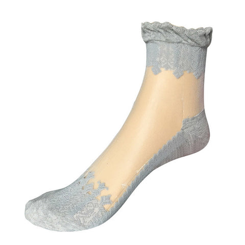 Soft Sheer Lace Ruffle Ankle Socks - Glam Up Accessories