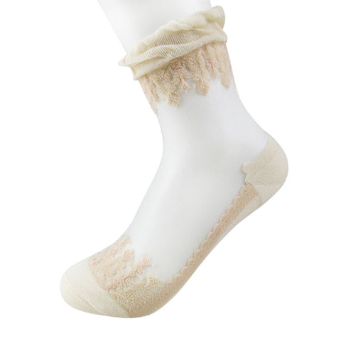 Soft Sheer Lace Ruffle Ankle Socks - Glam Up Accessories