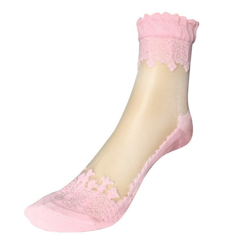 Soft Sheer Lace Ruffle Ankle Socks - Glam Up Accessories