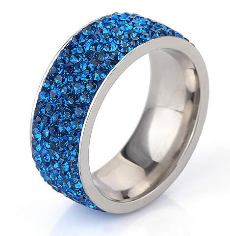 Crystal Lined Stainless Steel Ring - Glam Up Accessories