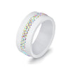 Image of Trendy Split Crystal Ceramic Ring - Glam Up Accessories