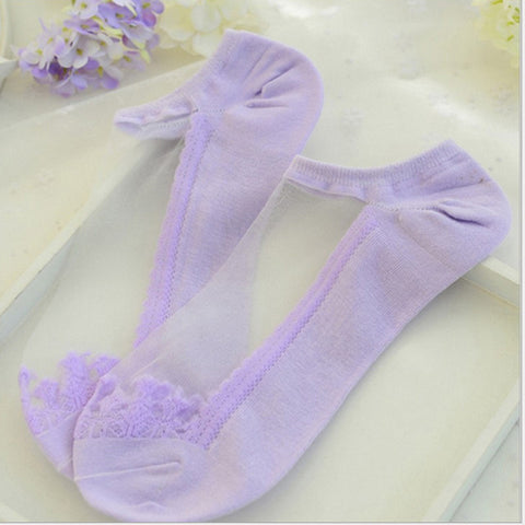 Soft Sheer Lace Ruffle Ankle Socks - Glam Up Accessories