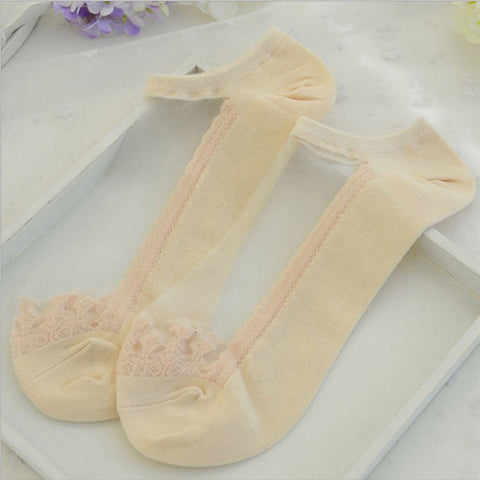 Soft Sheer Lace Ruffle Ankle Socks - Glam Up Accessories