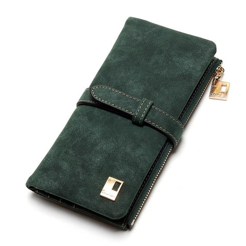 Drawstring Faux Leather Zipper Wallet - Glam Up Accessories