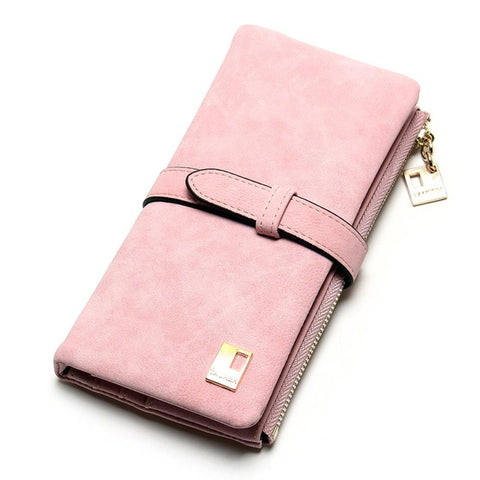 Drawstring Faux Leather Zipper Wallet - Glam Up Accessories