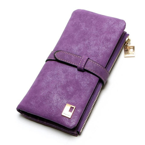 Drawstring Faux Leather Zipper Wallet - Glam Up Accessories