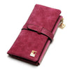 Image of Drawstring Faux Leather Zipper Wallet - Glam Up Accessories