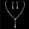 Image of Silver Plated Drop Crystal Necklace & Earrings Set - Glam Up Accessories