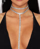 Image of Rhinestone Lariat Chain Chocker Necklace - Glam Up Accessories