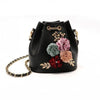Image of Handmade Flower Design Bucket Bag With Pearl Chain Strap - Glam Up Accessories