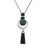 Image of Long Wood Bead Tassel Pendant Necklace - Glam Up Accessories