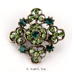 Vintage Rhinestones Flower Brooch