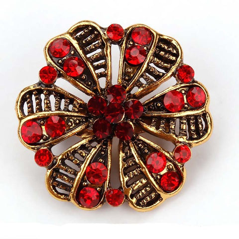 Vintage Rhinestones Flower Brooch - Glam Up Accessories