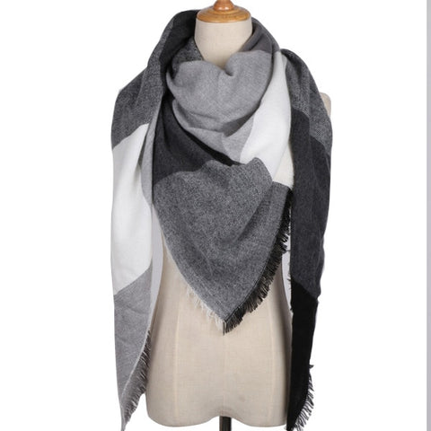 2018 Winter Triangle Scarf For Women Brand Designer Shawl Cashmere Plaid Scarves Blanket Wholesale Dropshipping OL082 - Glam Up Accessories