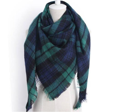 2018 Winter Triangle Scarf For Women Brand Designer Shawl Cashmere Plaid Scarves Blanket Wholesale Dropshipping OL082 - Glam Up Accessories