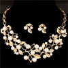 Image of Elegant Simulated Pearl Necklace & Earrings Set - Glam Up Accessories