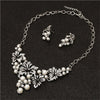 Image of Elegant Simulated Pearl Necklace & Earrings Set - Glam Up Accessories