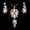 Image of Elegant Simulated Pearl Necklace & Earrings Set - Glam Up Accessories