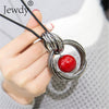 Image of Long Red White Pearl Ball Pendant Necklaces - Glam Up Accessories
